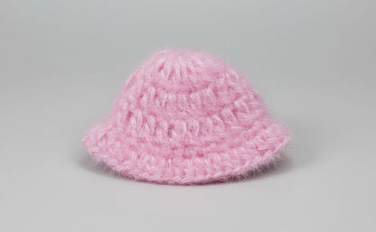 MEHROON POSHAK WITH LIGHT PINK FLOWER IN BORDER//HAND KNITTED WINTER POSHAK//WITH CAP