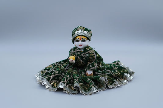 RICH EMERALD GREEN VELVET FABRIC POSHAK//COMES WITH MATCHING CAP