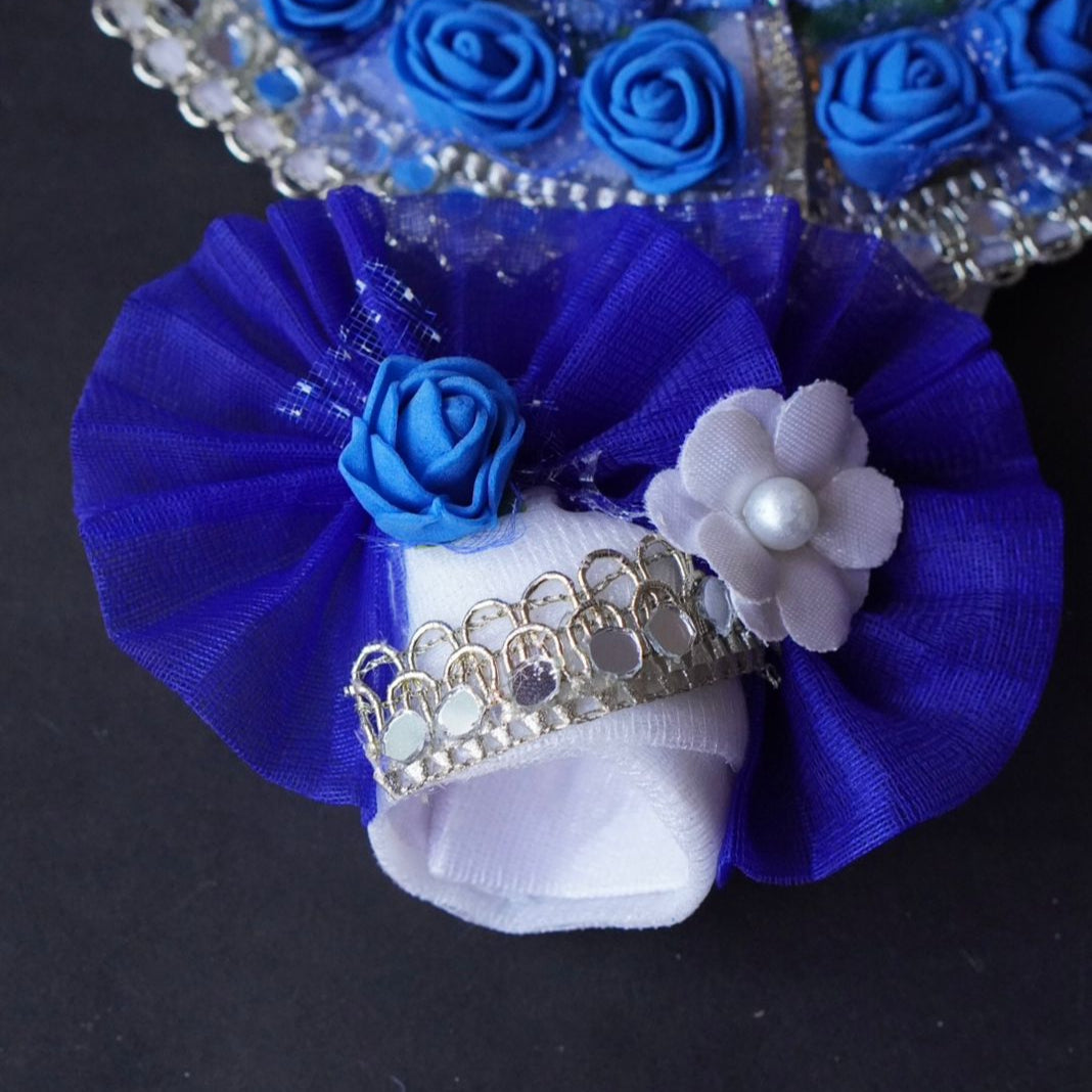 Laddu Gopal Poshak with Pagdi | White Half Lace Frill Dress (Elegant & Comfortable)