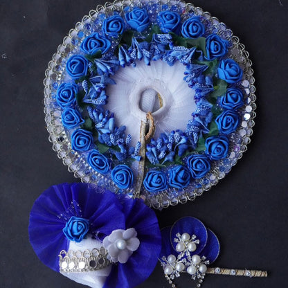 Laddu Gopal Poshak with Pagdi | White Half Lace Frill Dress (Elegant & Comfortable)